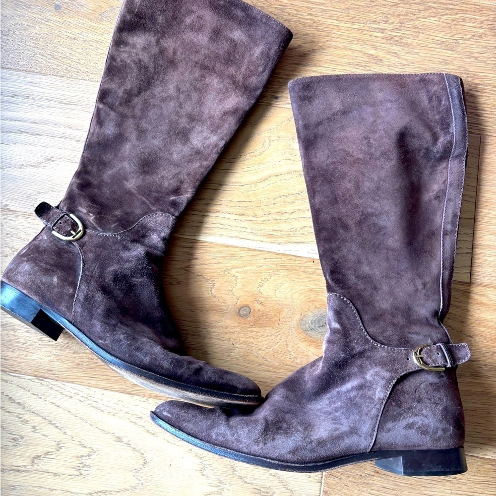 Ralph Lauren purple label suede leather boots womens 9